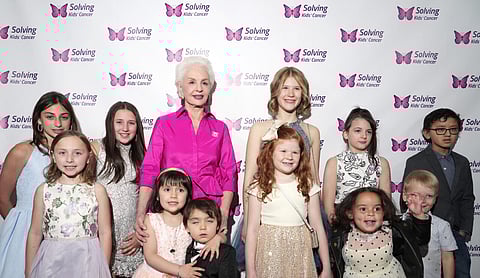 NEW YORK, NEW YORK - MAY 17: Honoree Carolina Herrera and the 2023 Gold Star kids attend Solving Kids' Cancer Annual Spring Celebration on May 17, 2023 in New York City. (Photo by Ilya S. Savenok/Getty Images for Solving Kids' Cancer)