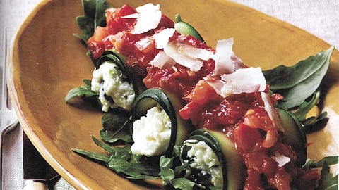 Zucchini Cannelloni with Fresh Tomato Sauce