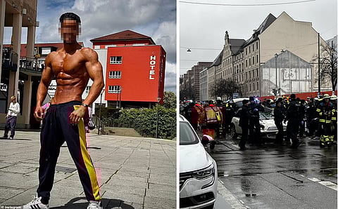 Den gripne afghanen, t.v. Bild från händelsen t.h.
