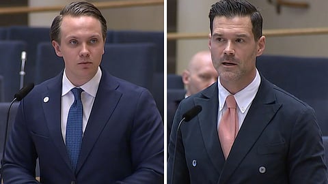 Tobias Andersson (SD) och Johan Forssell (M).