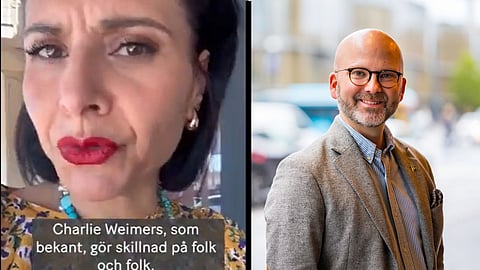 Abir Al-Sahlani (C) och Charlie Weimers (SD)