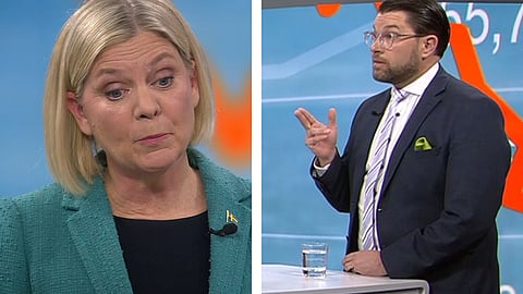 Åkesson slår tillbaka mot Anderssons påstående: "Det du säger är inte sant"