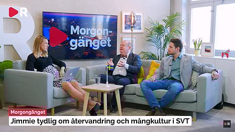 Dick Erixon (SD), Tobias Årnell (SD) och Isabelle Eriksson diskuterade återvändandebidraget och mångkultur i Riks morgonsoffa.