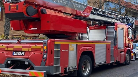 Storbrand på återvinningscentral i Stockholm