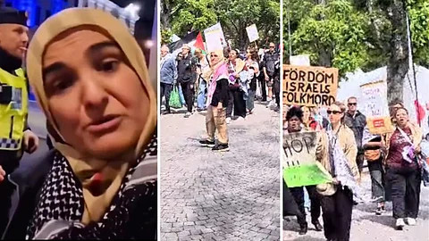Ökänd Palestinaaktivist och V-topp tågar genom Almedalen: "Bojkotta, bojkotta!"