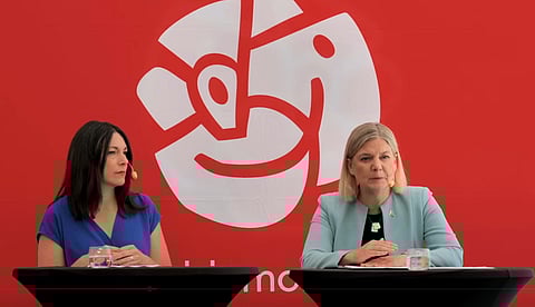 Teresa Carvalho (S) och Magdalena Andersson (S) på Almedalen.