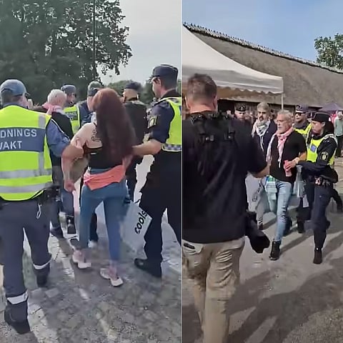 Palestinaaktivisten som skrek "Heil Hitler" känner sig "väldigt kränkt"