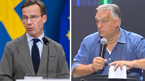 Ulf Kristersson och Ungerns premiärminister Viktor Orbán.