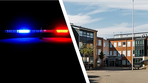 Stenkulaskolan till höger