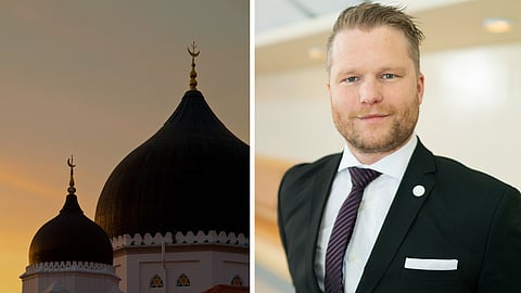 Genrebild moské. Sverigedemokraternas kulturpolitiske talesperson Alexander Christiansson.
