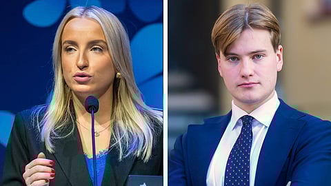 Ungsvenskarnas ordförande Denice Westerberg och vice ordförande Dexter Krokstedt.