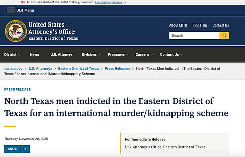 USA:s Attourneys office´s pressmeddelande om åtalet.