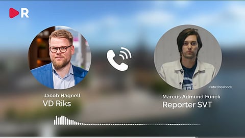 SVT:s reporter Marcus Admund Funck intervjuade Jacob Hagnell, vd för Riks, i 26 minuter.