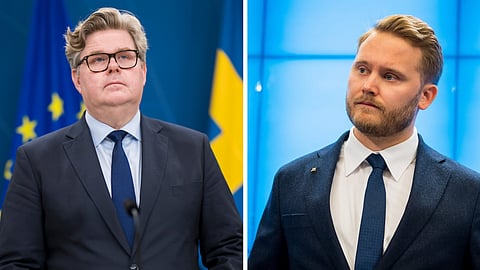 Gunnar Strömmer (M) och Henrik Vinge (SD).