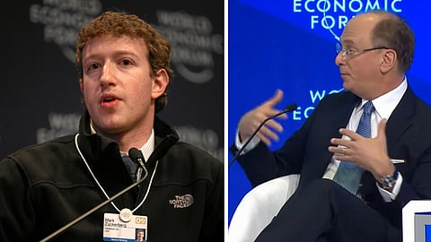 Mark Zuckerberg, vd för Meta, och Larry Fink, vd för Blackrock.