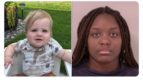 Harvey Muklebust blev 11 månader. Theah Loudemia Russell kvävde honom för att få "uppmärksamhet".