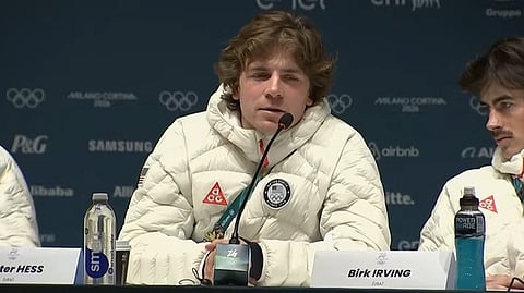 Freestyleåkaren sa under en presskonferens att han hade "blandade känslor" för att tävla för USA.