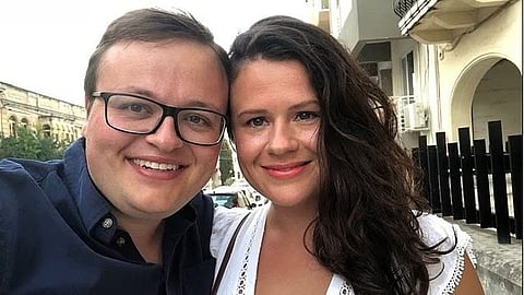 Labourpolitikern Joani Reid tillsammans med spionmisstänkte maken David Taylor.