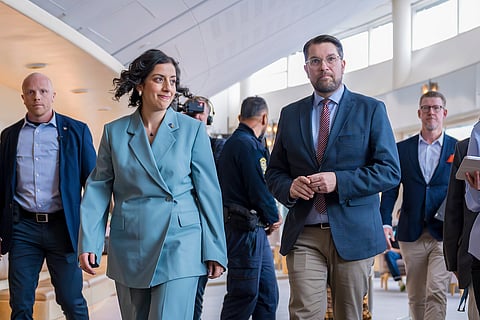 Simona Mohamsso (L) och Jimmie Åkesson (SD).