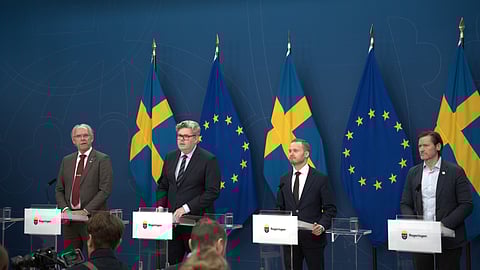 Torsten Elofsson (KD), Gunnar Strömmer (M), Henrik Vinge (SD) och Martin Melin (L).