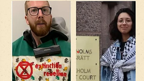 Johan Ohlsson (V) och Anna-Sofia Arce (V) är två av de dömda aktivister som nu kandiderar till Sveriges riksdag.