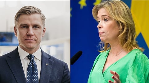 Fredrik Kärrholm (M) och Annika Strandhäll (S).