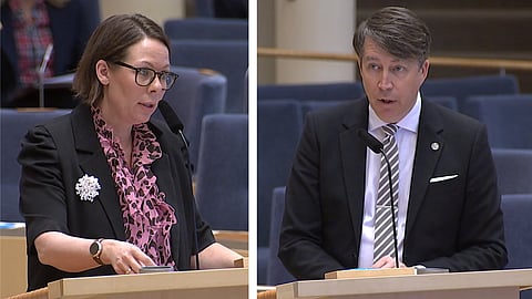 Maria Malmer Stenergard (M) och Richard Jomshof (SD).