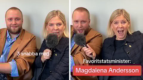 Edvin Törnblom och Magdalena Andersson (S).