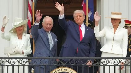 Donald Trump välkomnar engelska kungaparet - hyllar bandet mellan USA och Storbritannien