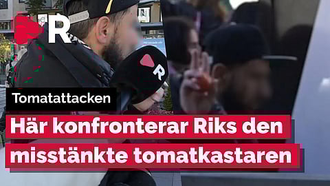 Riks konfronterar mannen som misstänks kastat tomat mot utrikesministern