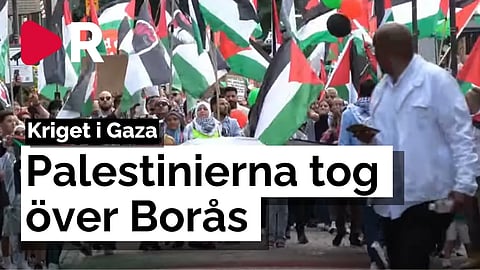 Se när Palestina-demonstranterna tar över Borås – Skyller på SD
