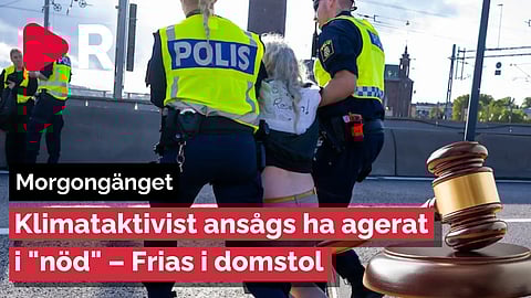 Morgongänget: Klimataktivist ansågs ha agerat i "nöd" – Frias i domstol