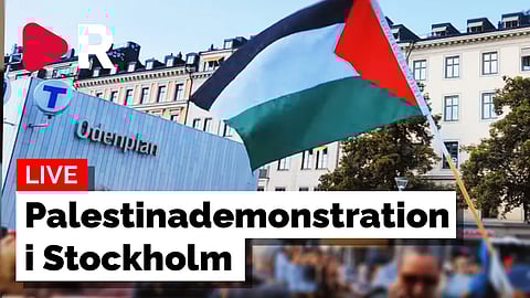 Riks sänder live - Palestinademonstration på Odenplan