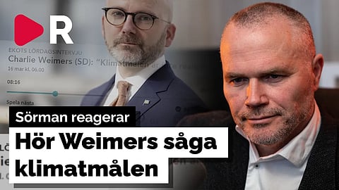 Sörman reagerar. Hör när Charlie Weimers (SD) sågar klimatmålen