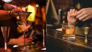 Cocktails being crafted