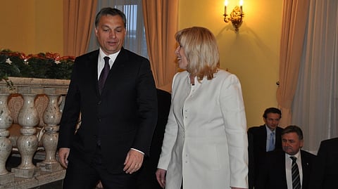Na fotografii Viktor Orbán a Iveta Radičová.