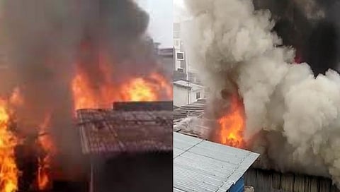 धुळ्यातील शंकर मार्केटमध्ये अग्नितांडव, दुकानांना भीषण आग