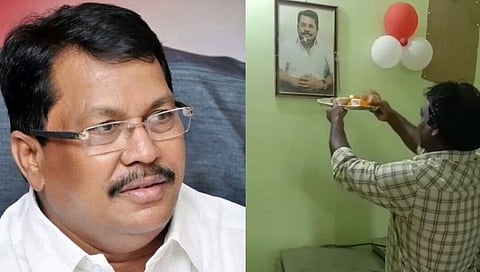 चंद्रपूरातील दारूबंदी उठवल्याने तळीरामांकडून पालकमंत्री वडेट्टीवार यांची पूजा