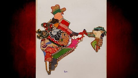 भारताच्या नकाशात साकारली 29 विविध राज्यांची वस्त्रपरंपरा!