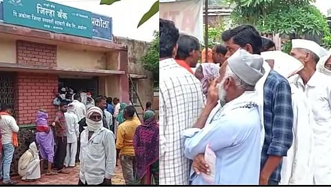 पंतप्रधान किसान योजनेचे पैसे काढण्यासाठी बँकेत शेतकऱ्यांची तोबा गर्दी!