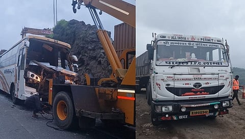 मुंबई - पुणे एक्सप्रेस हाईवे वर भीषण अपघात, एक प्रवासी गंभीर जखमी