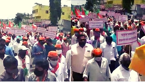 पलूसमध्ये पुरग्रस्तांच्या मागण्यांसाठी भाजपचा धडक मोर्चा; हजारो पुरग्रस्त रस्त्यावर