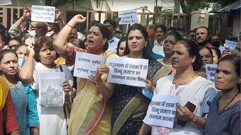 bjp protest against congress leader salman khurshid