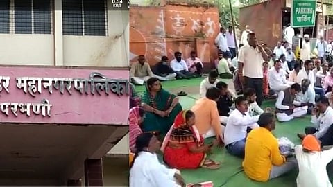 परभणी महानगरपालिकेच्या कर्मचाऱ्यांचे आठ दिवसांपासून काम बंद आंदोलन