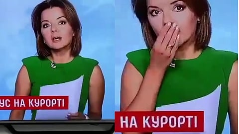 लाईव्हदरम्यान अँकरचा दात हातात आला