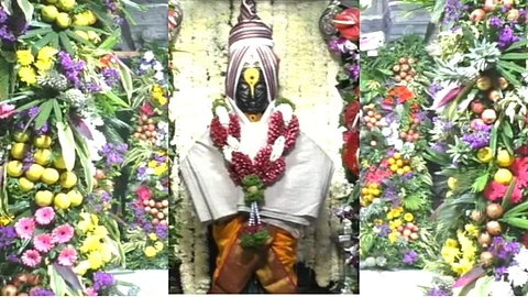 नववर्षाच्या निमित्ताने पंढरपुरात भाविकांची गर्दी; विठ्ठल मंदिरात फळाफुलांची मनमोहक आरास