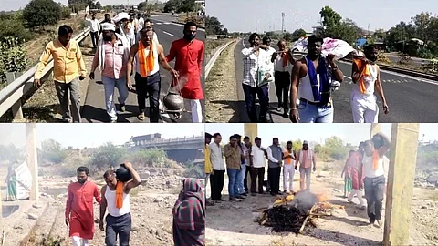 बीड : शेतकऱ्याच्या विधवा पत्नीचे दहा दिवसांपासून स्मशानभूमीत आंदोलन!