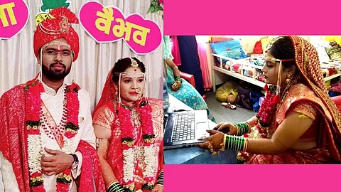 Beed : नववधूने लग्नमंडपातच दिली ऑनलाईन परीक्षा!