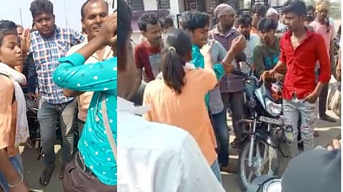 सततच्या छेडछाडीला कंटाळलेल्या मुलीने मुलाला भररस्त्यात दिला पट्ट्याने चोप; Video वायरल