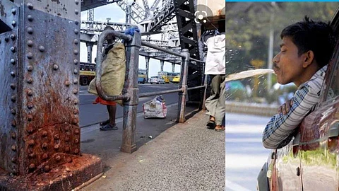The Howrah Bridge is under attack from gutkha chewers